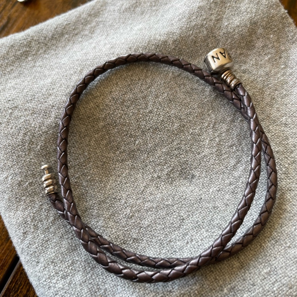 Pandora moments double bracelet purple leather